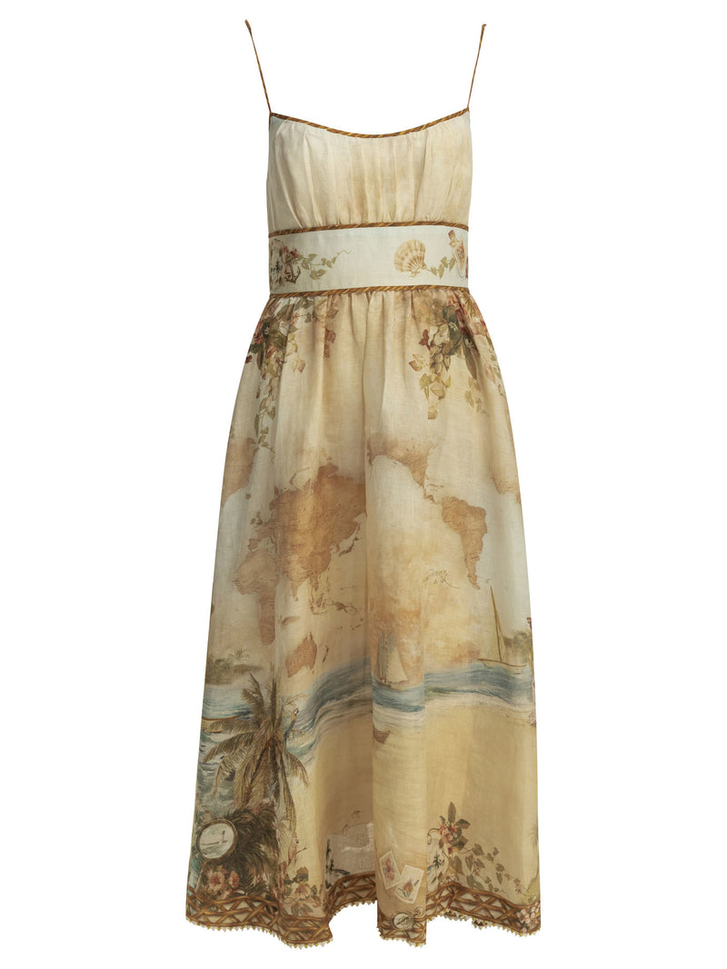 Zimmermann Vestido midi Zimmermann Mahon Beige - World Class Fashion