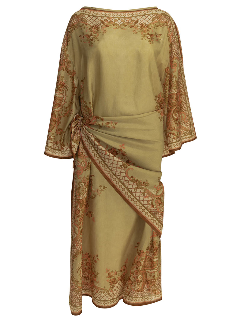 Zimmermann Zimmermann Aster Vestido Midi Beige Mujer - World Class Fashion