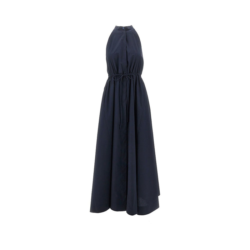 Emporio Armani Emporio Armani Cotton Poplin Long Dress Blue - World Class Fashion