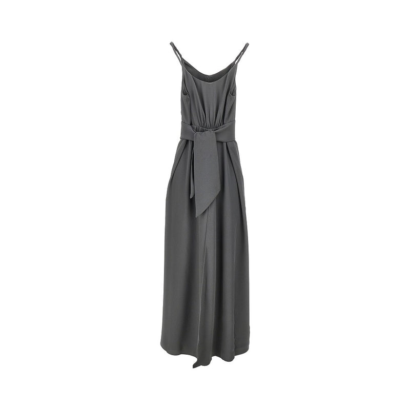 Emporio Armani Emporio Armani Twill Long Dress Grey Women - World Class Fashion