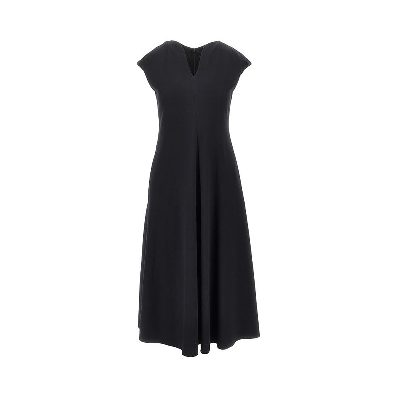 Emporio Armani Emporio Armani Milano Stitch Jersey Midi Dress Black - World Class Fashion