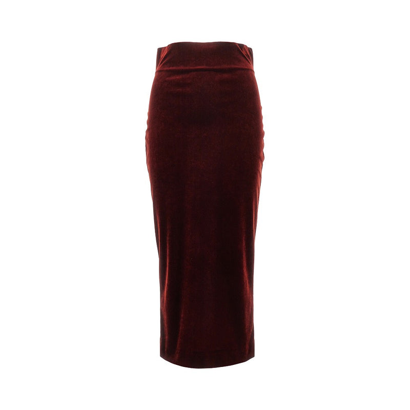 Alberta Ferretti Alberta Ferretti Velvet Midi Skirt Red Women - World Class Fashion