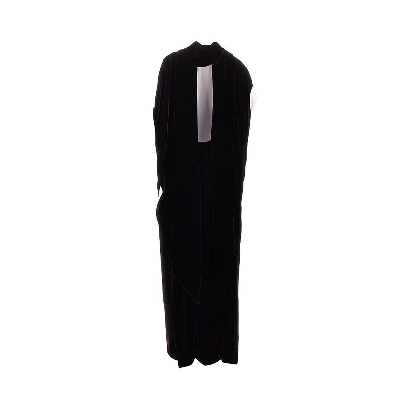 Alberta Ferretti Alberta Ferretti Velvet Dress with Cape Red - World Class Fashion