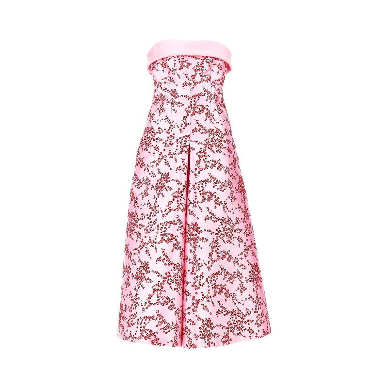 Alberta Ferretti Alberta Ferretti Floral Silk-Blend Midi Dress Pink - World Class Fashion