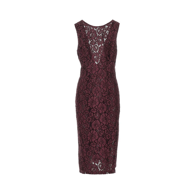 Pinko Pinko Floral Lace Midi Dress Red Women - World Class Fashion