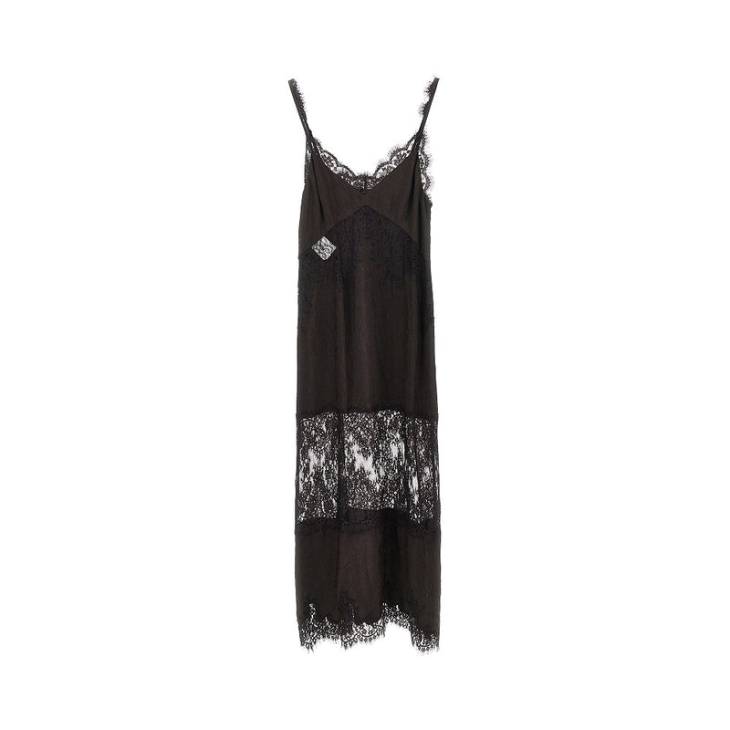 Pinko Pinko Jacquard Lace Slipdress Brown Women - World Class Fashion