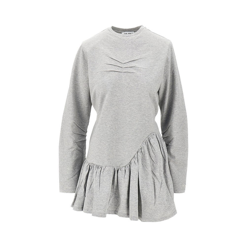The Attico The Attico Mélange Jersey Mini Dress Grey - World Class Fashion