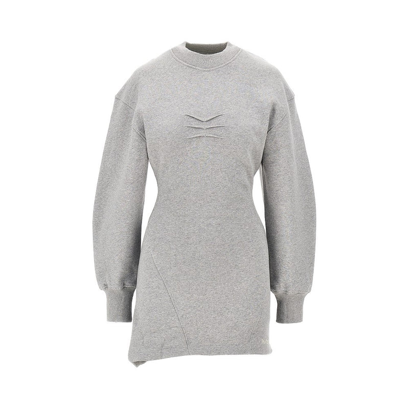 The Attico The Attico Mélange Cotton Mini Dress Grey - World Class Fashion