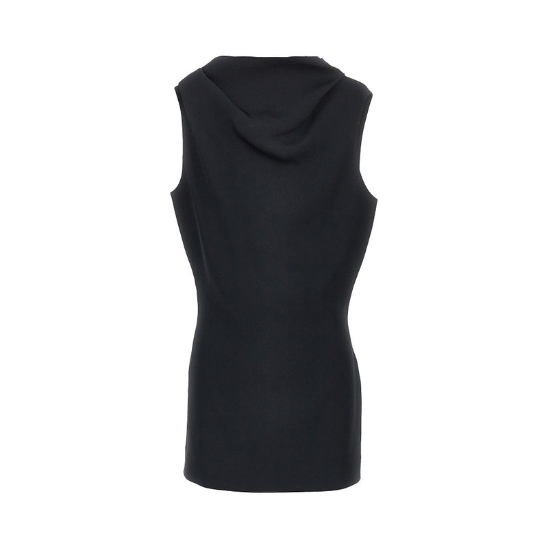 Khaite Khaite Crepe Satin Mini Dress Black - World Class Fashion
