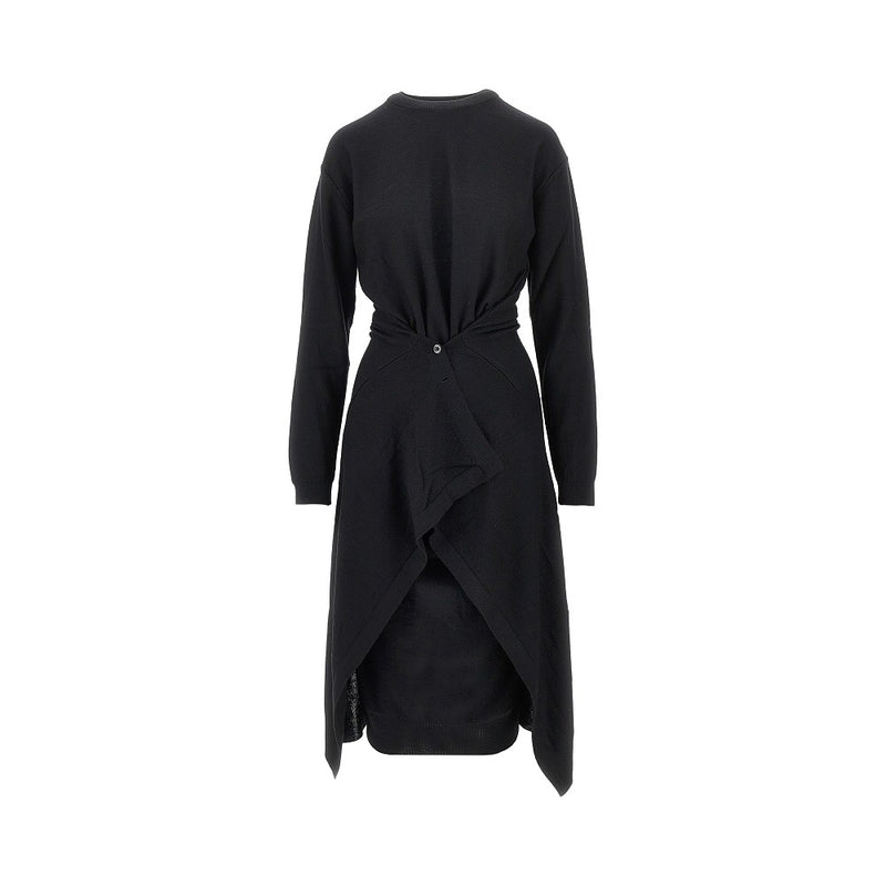 Lemaire Lemaire Buttoned Panels Knitted Midi Dress Black - World Class Fashion