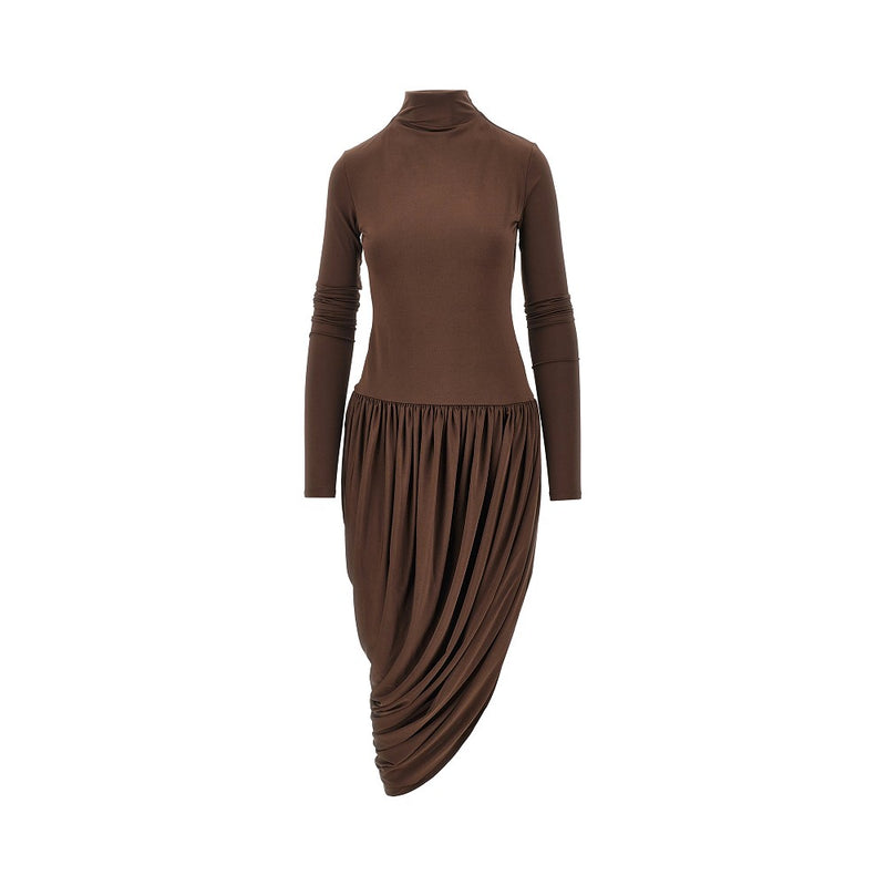 The Andamane The Andamane Vesna Jersey Midi Dress Brown - World Class Fashion