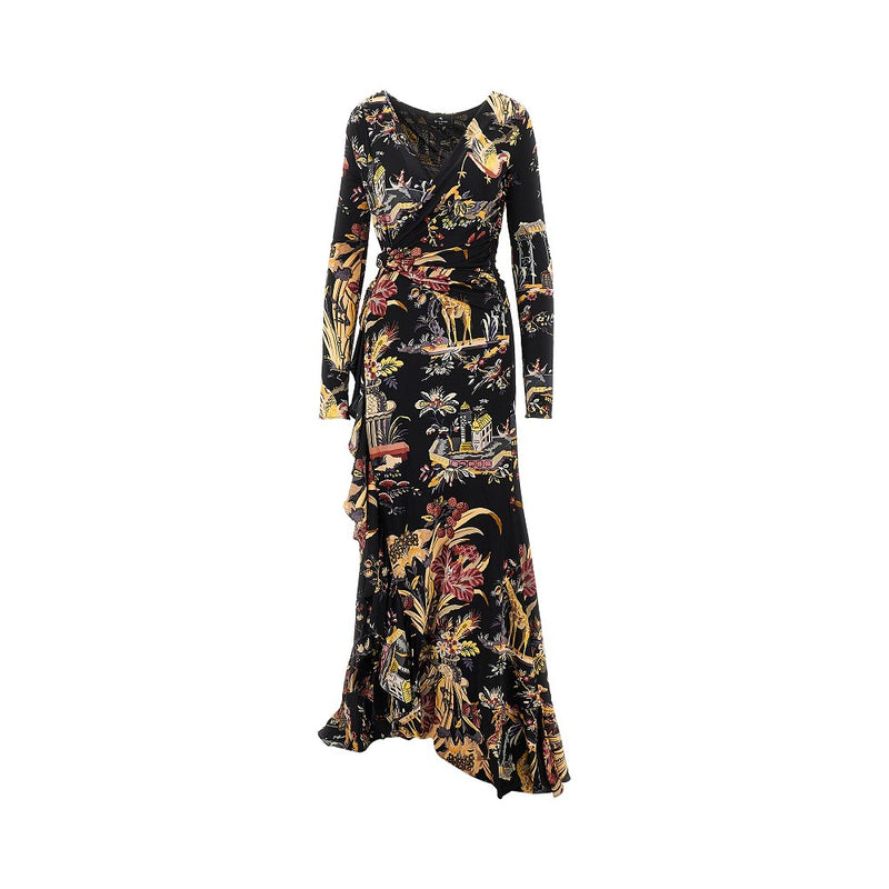 Etro Etro Stretch Viscose Long Dress Black Women - World Class Fashion