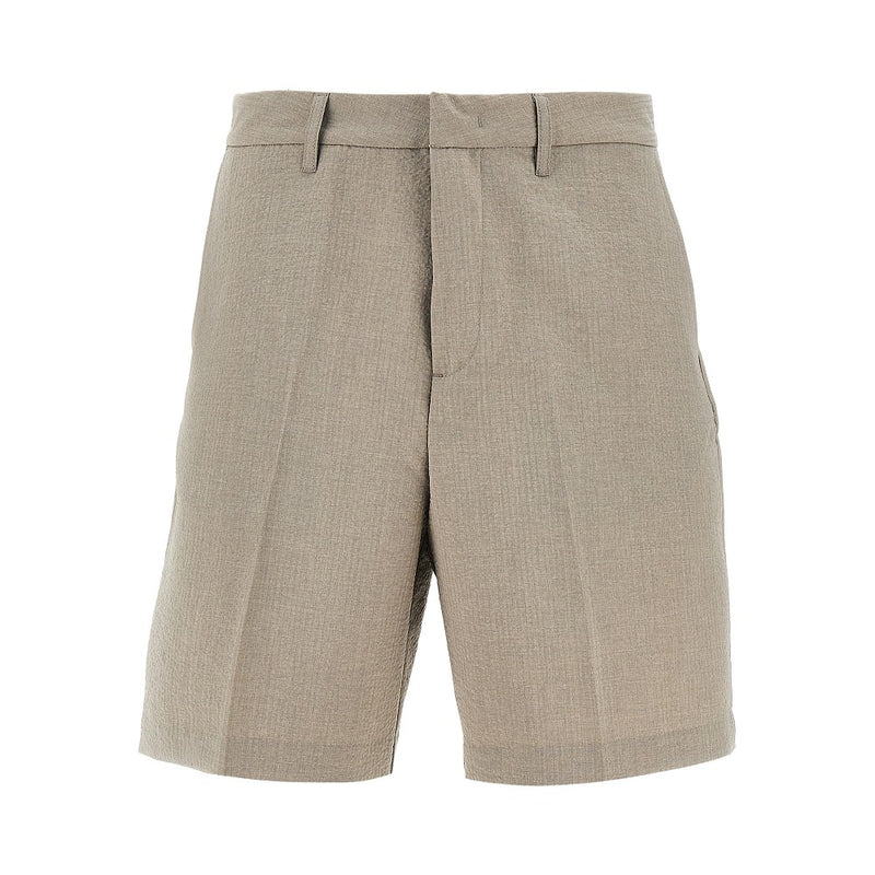 Emporio Armani Emporio Armani Technical Seersucker Shorts Khaki - World Class Fashion
