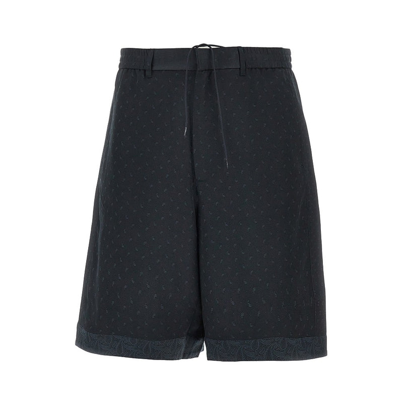 Emporio Armani Emporio Armani Jacquard Paisley Fabric Shorts Blue - World Class Fashion