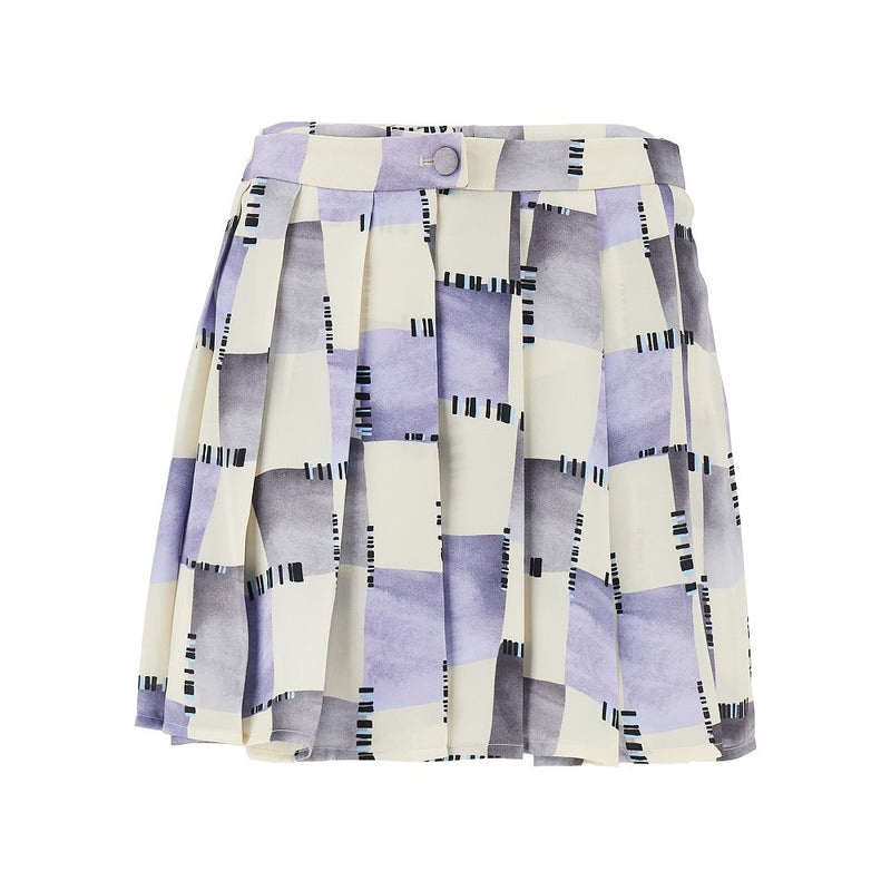 Emporio Armani Emporio Armani Check Print Satin Skorts Multicolor - World Class Fashion