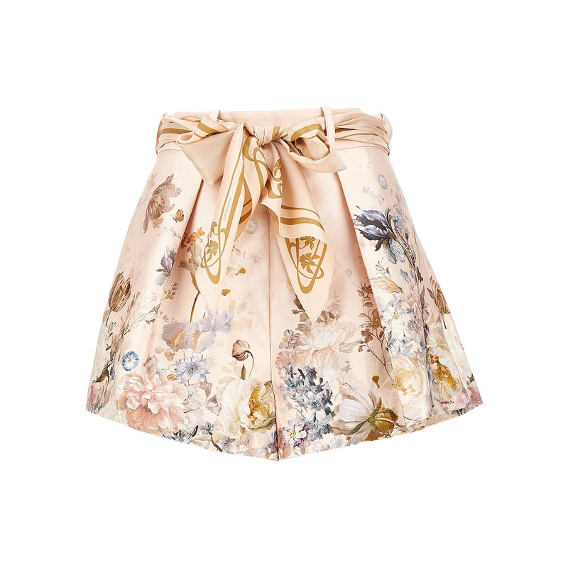 Zimmermann Zimmermann Valiant Floral Twill Shorts Pink - World Class Fashion