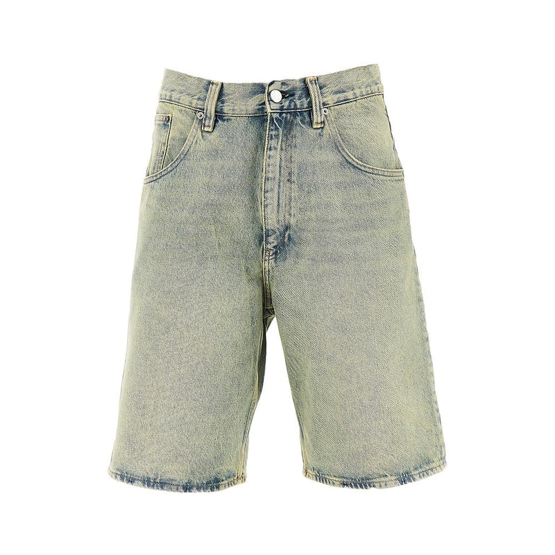 Sunflower Sunflower Super Wide Denim Bermuda Shorts Blue - World Class Fashion