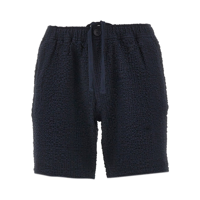 Wax London Wax London Kurt Textured Cotton Shorts Blue - World Class Fashion