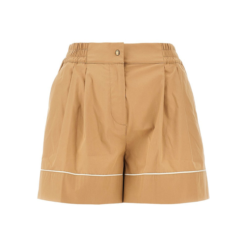 Moncler Moncler Cotton-blend High-rise Shorts Beige Women - World Class Fashion