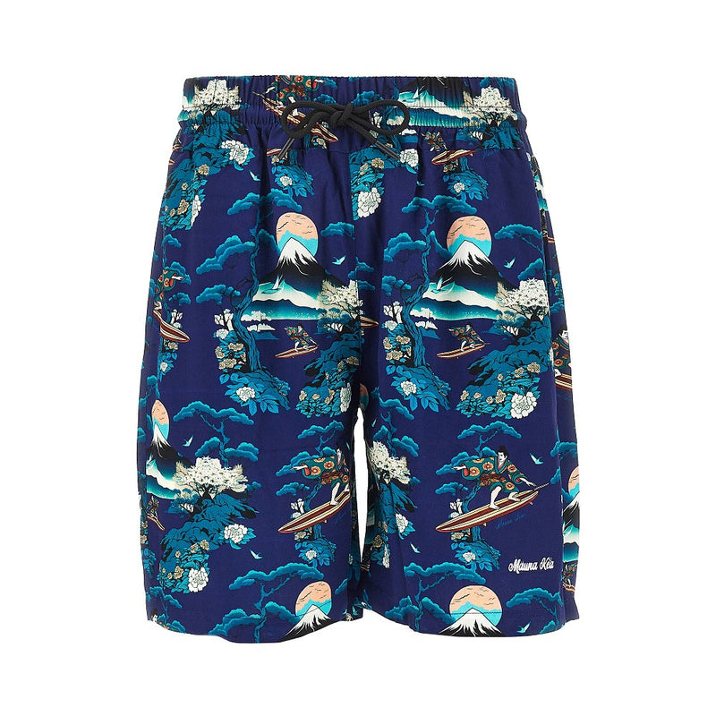 Mauna Kea Mauna Kea Samurai Surf Viscose Shorts Blue - World Class Fashion