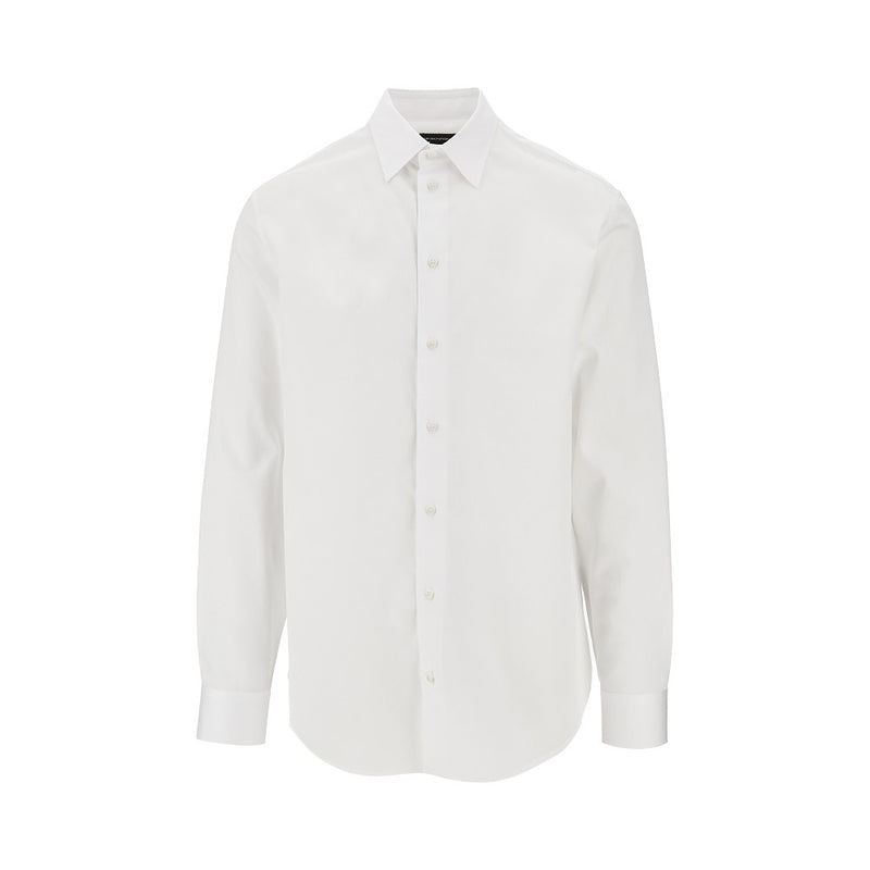 Emporio Armani Emporio Armani Cotton Poplin Shirt White Men - World Class Fashion