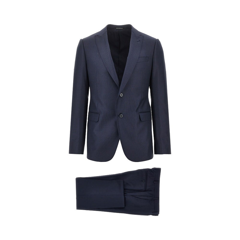 Emporio Armani Emporio Armani Jacquard Wool Suit Blue Men - World Class Fashion