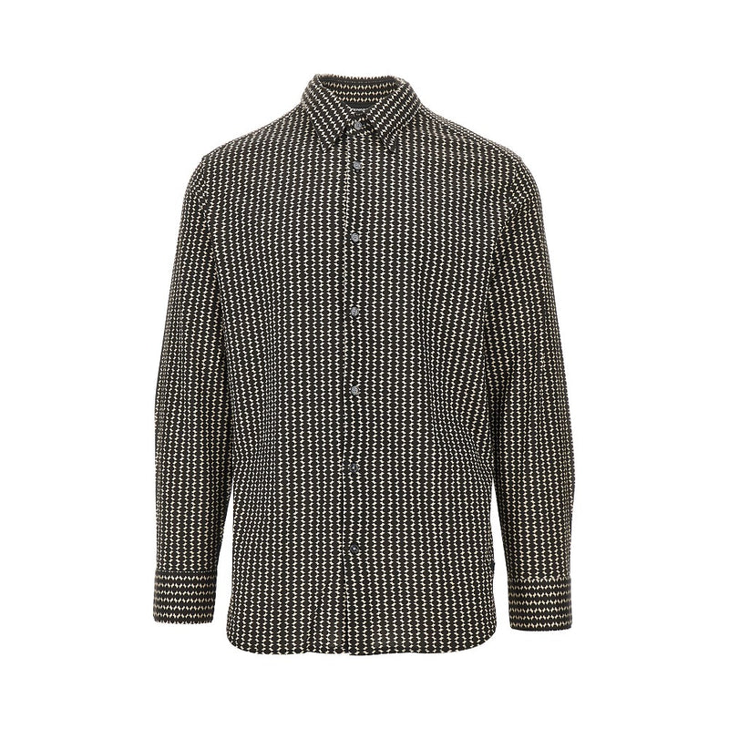 Emporio Armani Emporio Armani Printed Lyocell-blend Shirt Brown Men - World Class Fashion