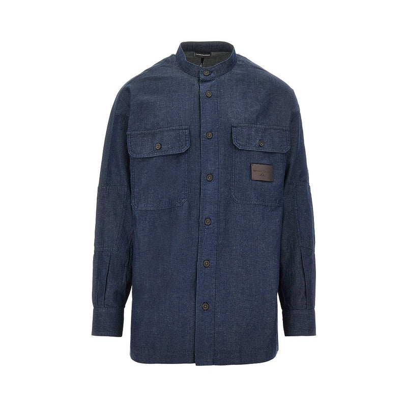 Emporio Armani Emporio Armani Chambray Shirt Blue Men - World Class Fashion