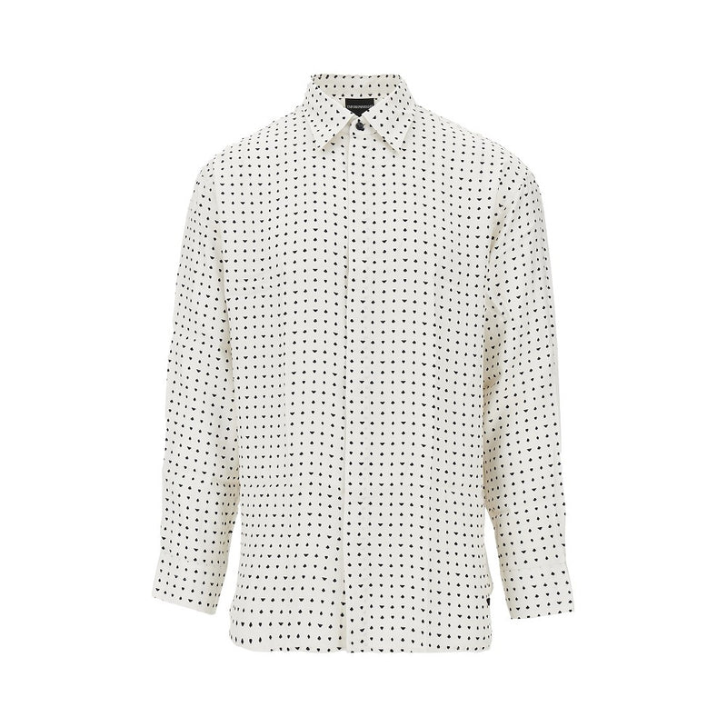 Emporio Armani Emporio Armani Playing Cards Viscose Shirt White - World Class Fashion