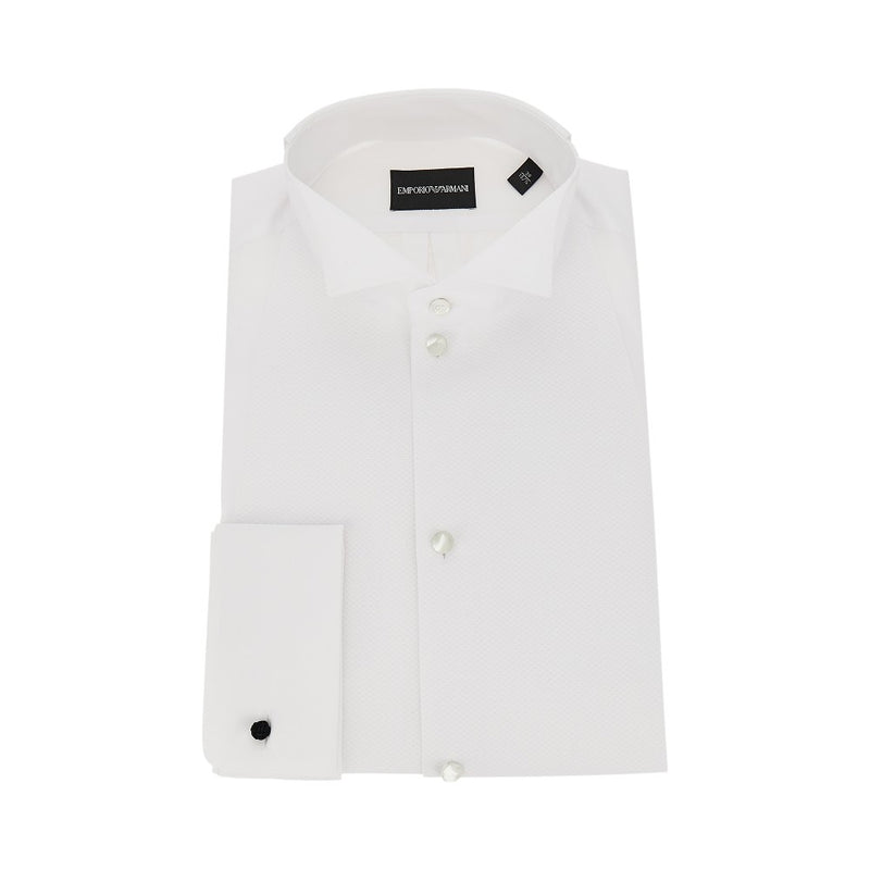Emporio Armani Emporio Armani Cotton Poplin Shirt White Men - World Class Fashion