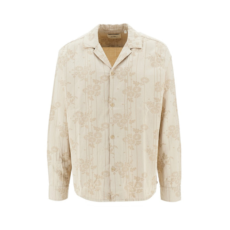 Les Deux Les Deux Jasper Jacquard Cotton Shirt Beige - World Class Fashion