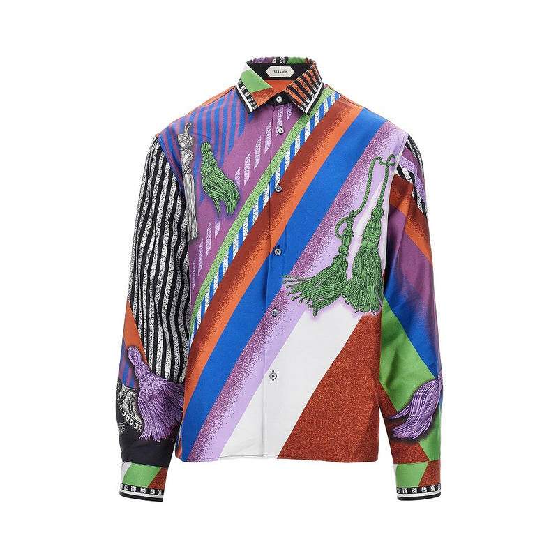 Versace Versace Silk Twill Shirt Formula 6 Multicolor - World Class Fashion