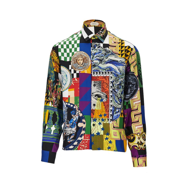 Versace Versace Printed Silk Twill Shirt - World Class Fashion