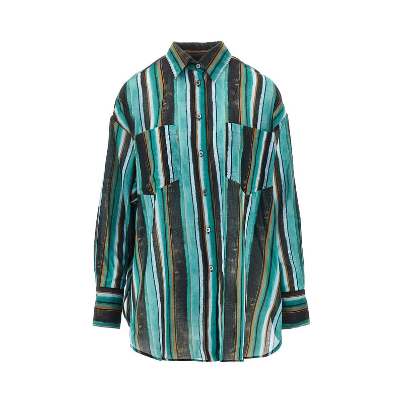 Pinko Pinko Striped Print Muslin Shirt Multicolor Women - World Class Fashion