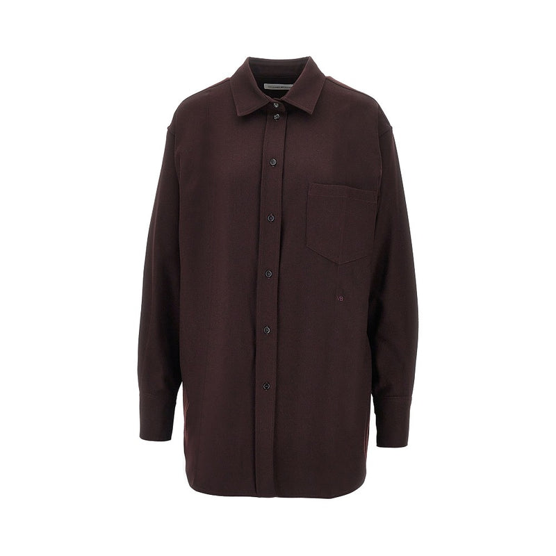 Victoria Beckham Victoria Beckham Wool Flannel Shirt Red Women - World Class Fashion