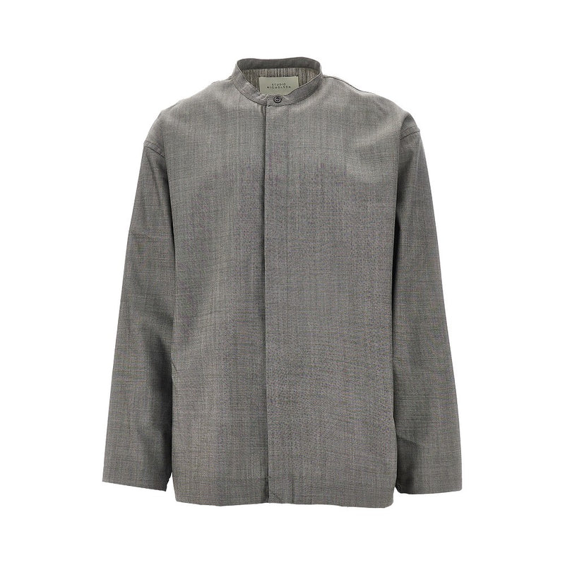 Studio Nicholson Studio Nicholson Karst Tropical Wool Shirt Grey - World Class Fashion