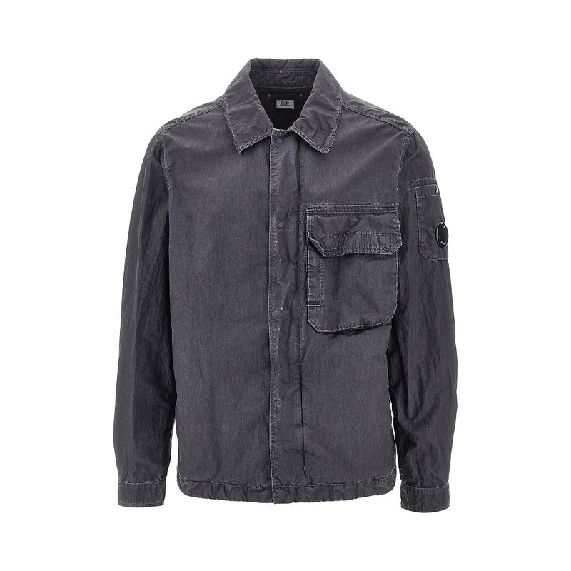 Cp Company Cp Company 50 Fili Wax Fabric Overshirt Black - World Class Fashion