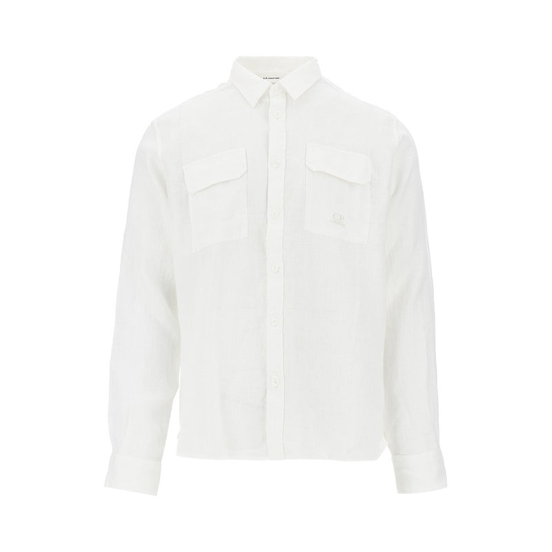 Cp Company Cp Company Linen Utility Shirt White - World Class Fashion