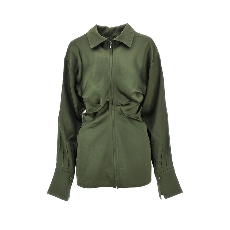 Toteme Toteme Satin Slouch Blouse Green Women - World Class Fashion