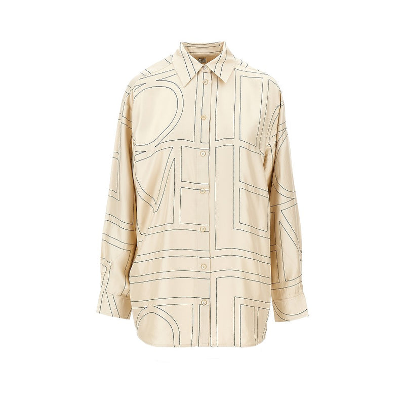 Toteme Toteme Monogram Silk Shirt Beige - World Class Fashion