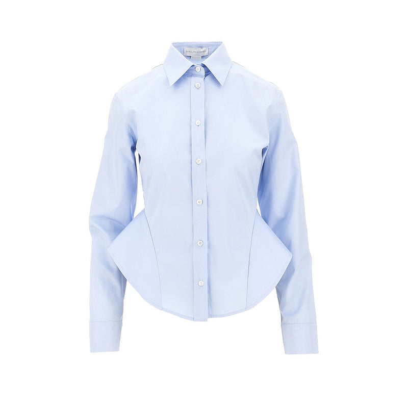 Stella Mccartney Stella McCartney Poplin Basque Shirt Blue - World Class Fashion