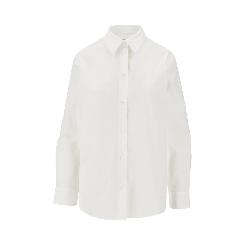 Burberry Burberry Poplin Shirt with EKD Embroidery White - World Class Fashion