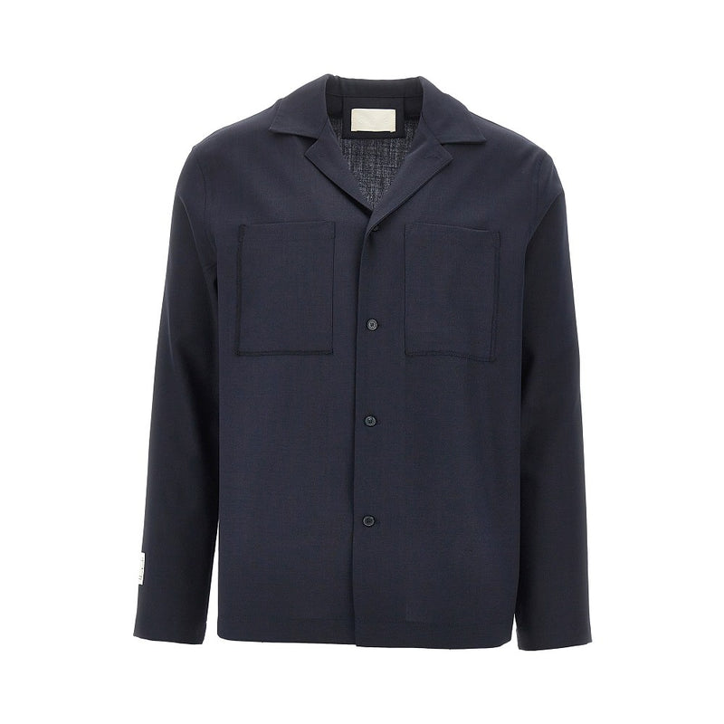 C.9.3 C.9.3 Wool-blend Shirt With Bowling Collar - World Class Fashion