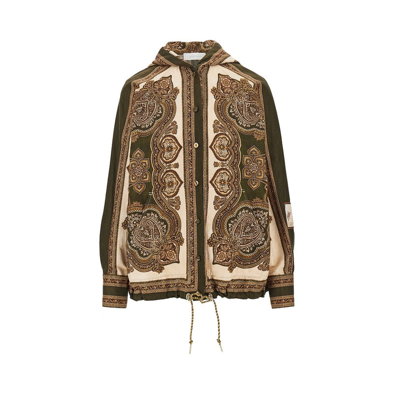 Zimmermann Zimmermann Mahon Hooded Shirt Green - World Class Fashion