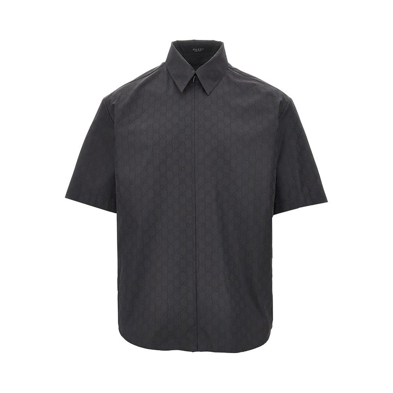 Gucci Gucci GG Poplin Shirt with Zip Black - World Class Fashion