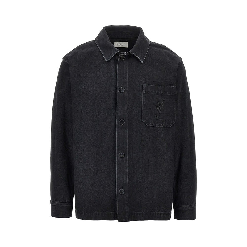 Saint Laurent Saint Laurent Denim Overshirt Black Men - World Class Fashion