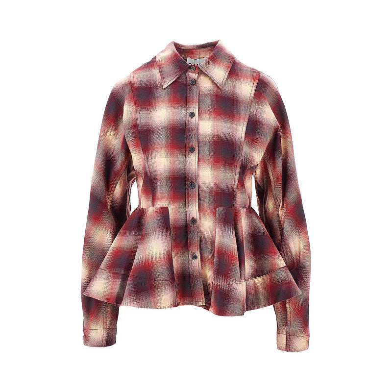 Ganni Ganni Cotton Flannel Shirt Multicolor Women - World Class Fashion