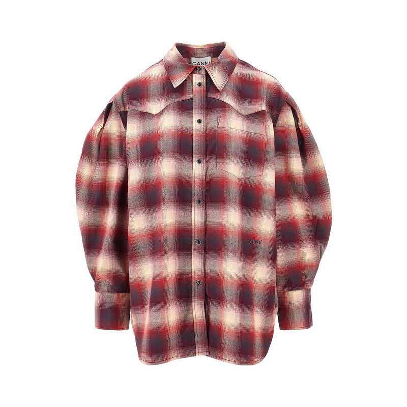 Ganni Ganni Cotton Flannel Shirt Multicolor Women - World Class Fashion