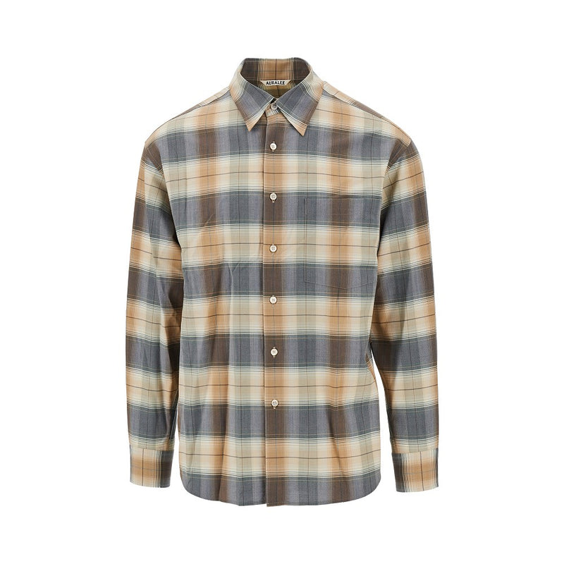 Auralee Auralee Check Light Wool Shirt - World Class Fashion