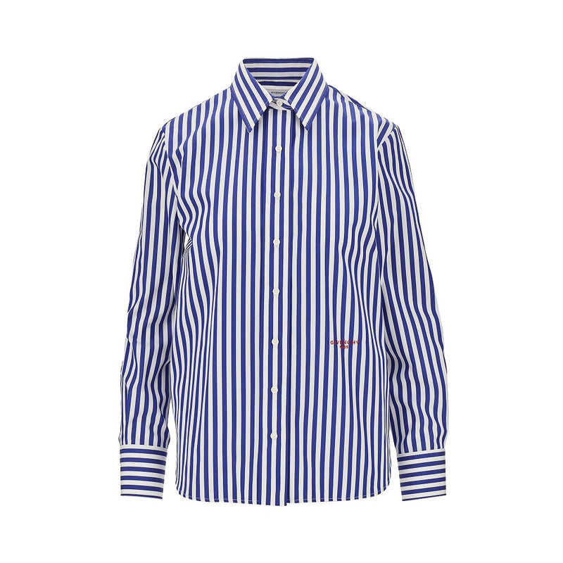 Givenchy Givenchy Striped Cotton Poplin Shirt Blue Women - World Class Fashion